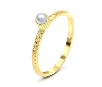 Pearl Gold Plated Silver Rings NSR-2906-GP